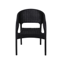 Sedia da esterno con braccioli in polipropilene effetto rattan Zanzibar Stock