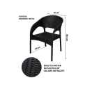 Chaise d'extérieur avec accoudoirs en polypropylène effet rotin Zanzibar 