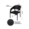 Chaise d'extérieur avec accoudoirs en polypropylène effet rotin Zanzibar 