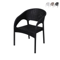 Sedia da esterno con braccioli in polipropilene effetto rattan Zanzibar Promozione