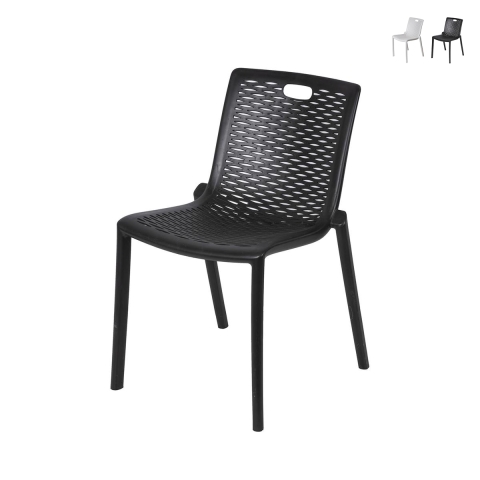 Sedia da esterno giardino in polipropilene design traforato Magic Promozione