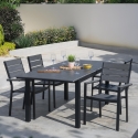 Aluminium-Gartenstuhl mit Armlehnen und Holzoptik-Latten Amalfi Katalog