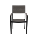 Chaise d'extérieur en aluminium avec accoudoirs et lattes effet bois Amalfi Offre