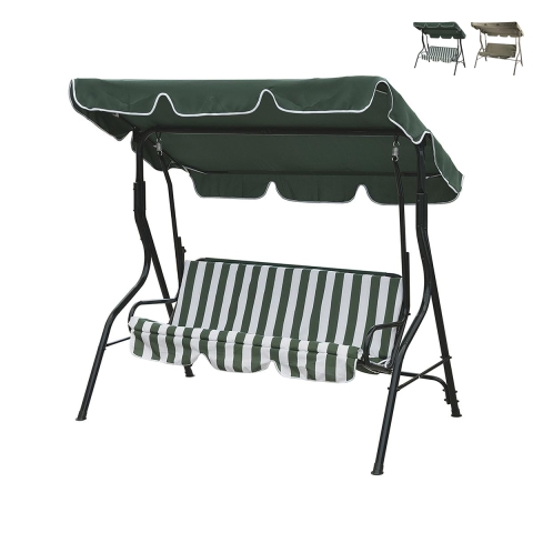 Dondolo da giardino 3 posti con tetto parasole Javik Promozione