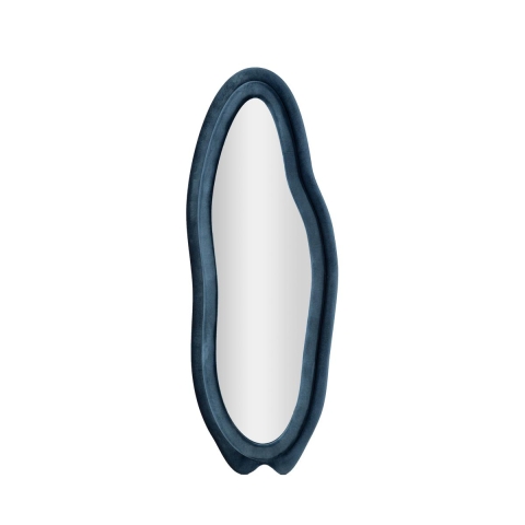 Miroir mural sculpté en velours bleu 160x40x4cm Chanel Promotion