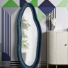 Miroir mural sculpté en velours bleu 160x40x4cm Chanel Vente