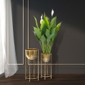 Ensemble de 2 jardinières en métal doré Lumai Vente
