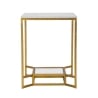 Goldfarbener Couchtisch aus Metall mit Marmorplatte 47x47x60 Double Marble Angebot