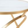 Tavolino rotondo in metallo dorato con piano in marmo 50x50,5 Mat Catalogo