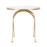 Runder Beistelltisch aus goldenem Metall mit Marmorplatte 50x50,5 Mat Sales