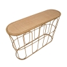 Console in metallo stile boho chic con piano in rattan Samui Saldi