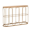 Console in metallo stile boho chic con piano in rattan Samui Promozione