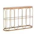 Console in metallo stile boho chic con piano in rattan Samui Promozione