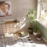 Console in metallo stile boho chic con piano in rattan Samui Modello