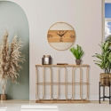 Console in metallo stile boho chic con piano in rattan Samui Vendita
