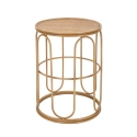 tavolino basso rotondo in metallo e rattan 55x40x40cm Samui Promozione