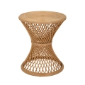 Runder Couchtisch aus Rattan 56x48x48cm im Boho-Chic-Stil Teyra Aktion