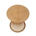 Runder Couchtisch aus Rattan 56x48x48cm im Boho-Chic-Stil Teyra Angebot