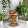 Runder Couchtisch aus Rattan 56x48x48cm im Boho-Chic-Stil Teyra Verkauf