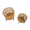 Ensemble de 2 pots de fleurs ronds en rotin avec support en métal noir Zeyok Offre
