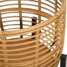 Ensemble de 2 pots de fleurs ronds en rotin avec support en métal noir Zeyok Remises