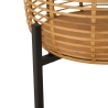 Ensemble de 2 pots de fleurs ronds en rotin avec support en métal noir Zeyok Réductions