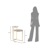 Goldener Metall-Couchtisch mit 2 Rauchglasböden Mohana Lagerbestand