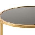 Goldener Metall-Couchtisch mit 2 Rauchglasböden Mohana Rabatte