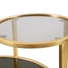 Goldener Metall-Couchtisch mit 2 Rauchglasböden Mohana Katalog