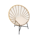 Chaise en métal et rotin avec coussin blanc bohème chic Panama Réductions