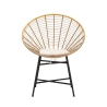 Chaise en métal et rotin avec coussin blanc bohème chic Panama Offre