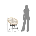 Sedia in metallo e rattan con cuscino bianco boho chic Panama Caratteristiche