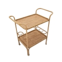 Servierwagen aus Metall und Rattan mit Flaschenhalter Panama Angebot