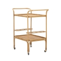 Servierwagen aus Metall und Rattan mit Flaschenhalter Panama Sales