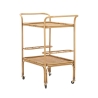 Carrello portavivande in metallo e rattan con portabottiglie Panama Saldi