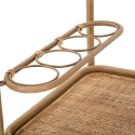 Servierwagen aus Metall und Rattan mit Flaschenhalter Panama Lagerbestand