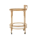Carrello portavivande rotondo in rattan con ripiani in vetro Panama Saldi