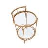 Carrello portavivande rotondo in rattan con ripiani in vetro Panama Sconti