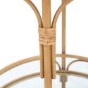 Carrello portavivande rotondo in rattan con ripiani in vetro Panama Stock