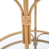 Carrello portavivande rotondo in rattan con ripiani in vetro Panama Stock