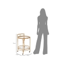 Carrello portavivande rotondo in rattan con ripiani in vetro Panama Modello