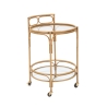 Carrello portavivande rotondo in rattan con ripiani in vetro Panama Promozione