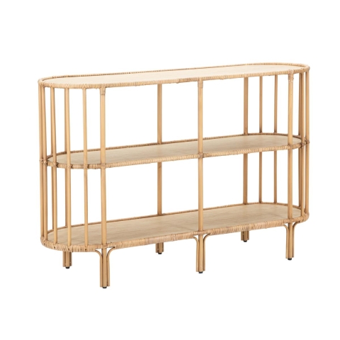 Consolle ingresso in metallo e rattan 3 ripiani boho chic Panama Promozione