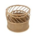 Ensemble de 2 porte-plantes ronds en métal et rotin Panama Remises