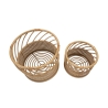 Set aus 2 runden Pflanzenständern aus Metall und Rattan Panama Angebot