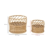 Set aus 2 runden Pflanzenständern aus Metall und Rattan Panama Lagerbestand