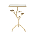 Quadratischer Metalltisch in Gold mit Spiegelplatte Tisty Aktion