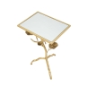 Quadratischer Metalltisch in Gold mit Spiegelplatte Tisty Sales