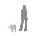 Tabouret rond rembourré en tissu avec pieds en bois Damasco Modèle