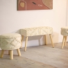 Tabouret rond rembourré en tissu avec pieds en bois Damasco Vente